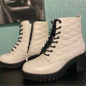 Ladies white booties